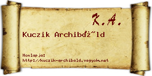 Kuczik Archibáld névjegykártya